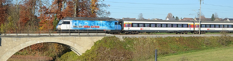 IR 2125 Konstanz-Zürich mit Re 460 020-1 und EW IV Einheitswagen der SBB vor dem Buchtobel-Viadukt zwischen Berg und Kehlhof, 17.11.2011 - (mi)