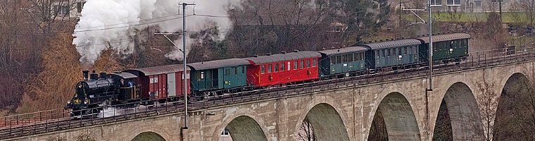 Jubilaeumszug, bestehend aus Ec 3/5 3, Wagen des 