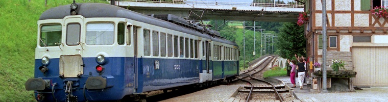 ABDe 4/6 741 der SEZ im alten Bahnhof Bussnang, 23.8.1667 - (bh)